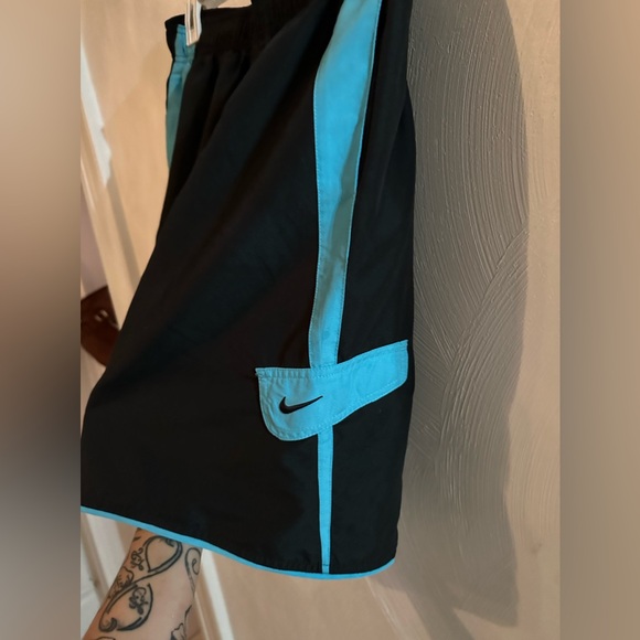 Nike Classic Black Blue Performance Lined Drawstring Swim Shorts Men's Sz L - Picture 2 of 5